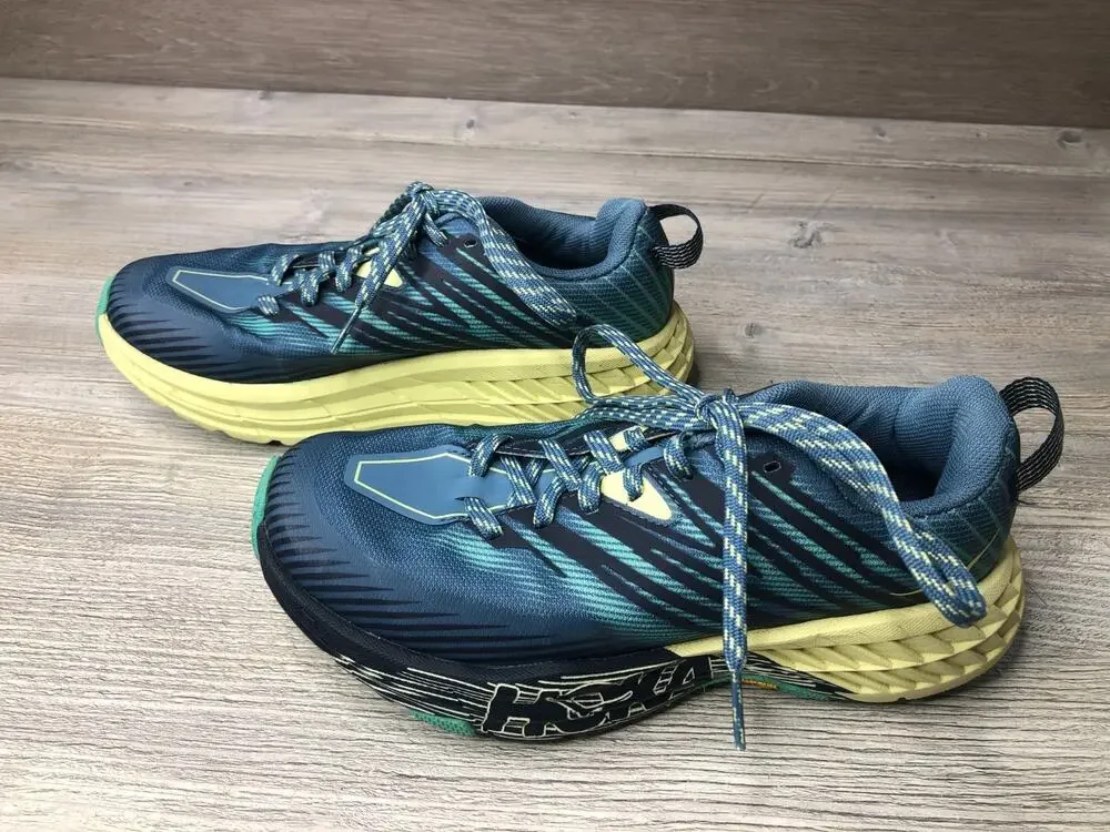 Hoka Shoes Womens 6.5 Speedgoat 4 Trail Running Sneakers Hiking Blue Classic